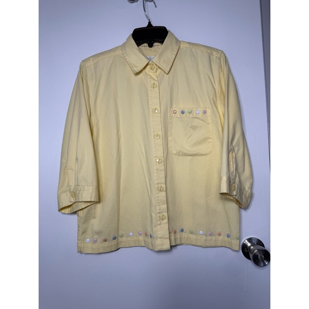 Vintage Christoper & Banks Button up Blouse SMALL 3/4 Sleeve Teacher Cottagecore